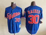 Vintage Montreal Expos #30 Tim Raines Stitched Blue Mesh Baseball Jersey Throwback Edition