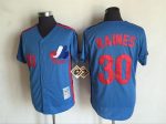 Vintage Montreal Expos #30 Tim Raines Stitched Light Blue Baseball Jersey Throwback Edition