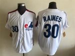 Vintage Montreal Expos #30 Tim Raines Stitched White Baseball Jersey Throwback Edition