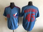 Vintage Montreal Expos #45 Pedro Martinez Stitched Light Blue Baseball Jersey Throwback Edition