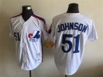 Vintage Montreal Expos #51 Randy Johnson Stitched White Baseball Jersey Throwback Edition