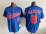 Vintage Montreal Expos #8 Gary Carter Stitched Blue Mesh Baseball Jersey Throwback Edition