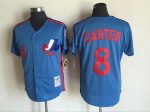 Vintage Montreal Expos #8 Gary Carter Stitched Light Blue Baseball Jersey Throwback Edition