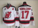 Vintage New Jersey Devils #17 KOVALCHUK Stitched White-Black-Red Hockey Jersey Throwback Edition