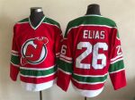 Vintage New Jersey Devils #26 ELIAS Stitched Red-Green Hockey Jersey Throwback Edition