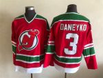 Vintage New Jersey Devils #3 DANEYKO Stitched Red-Green Hockey Jersey Throwback Edition