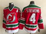 Vintage New Jersey Devils #4 STEVENS Stitched Red-Green Hockey Jersey Throwback Edition