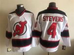Vintage New Jersey Devils #4 STEVENS Stitched White-Black-Red Hockey Jersey Throwback Edition