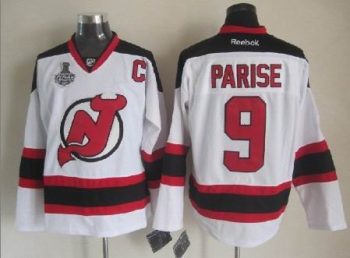 Vintage New Jersey Devils #9 PARISE Stitched White-Black-Red Hockey Jersey Throwback Edition