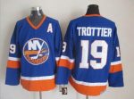 Vintage New York Islanders #19 TROTTIER Stitched Blue-Orange-White Hockey Jersey Throwback Edition