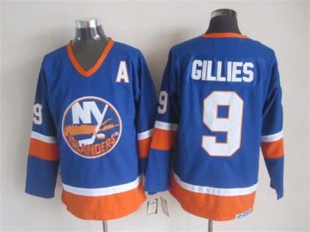 Vintage New York Islanders #9 GILLIES Stitched Blue-Orange-White Hockey Jersey Throwback Edition