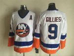 Vintage New York Islanders #9 GILLIES Stitched White-Blue-Orange Hockey Jersey Throwback Edition