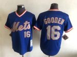 Vintage New York Mets #16 Dwight Gooden Stitched Royal Blue Baseball Jersey Throwback Edition