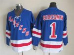 Vintage New York Rangers #1 GIACOMIN Stitched Blue-Red-White Hockey Jersey Throwback Edition (2)