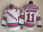 Vintage New York Rangers #11 MESSIER Stitched White-Blue-Red Hockey Jersey Throwback Edition