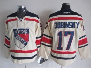 Vintage New York Rangers #17 DUBINSKY Stitched Cream-Blue-Red Hockey Jersey Throwback Edition