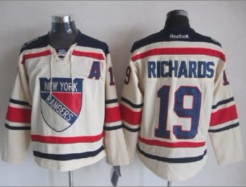 Vintage New York Rangers #19 RICHARDS Stitched Cream-Blue-Red Hockey Jersey Throwback Edition