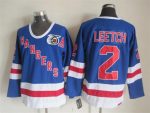 Vintage New York Rangers #2 LEETCH Stitched Blue-Red-White Hockey Jersey Throwback Edition (3)