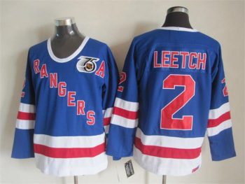 Vintage New York Rangers #2 LEETCH Stitched Blue-Red-White Hockey Jersey Throwback Edition (3)