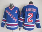 Vintage New York Rangers #2 LEETCH Stitched Blue-Red-White Hockey Jersey Throwback Edition (4)