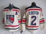 Vintage New York Rangers #2 LEETCH Stitched Cream-Blue-Red Hockey Jersey Throwback Edition