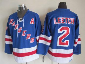 Vintage New York Rangers #2 LEETCH stitched Royal Blue-Hockey Jersey Throwback Edition