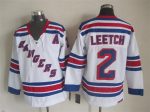 Vintage New York Rangers #2 LEETCH stitched White-Blue-Red Hockey Jersey Throwback Edition (2)