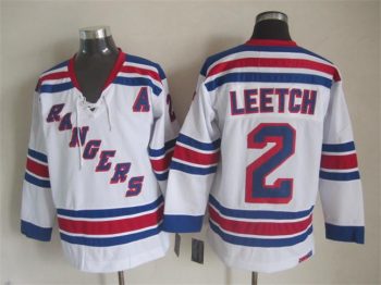 Vintage New York Rangers #2 LEETCH stitched White-Blue-Red Hockey Jersey Throwback Edition (2)