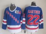 Vintage New York Rangers #22 GARTNER stitched Royal Blue-Red-White Hockey Jersey Throwback Edition