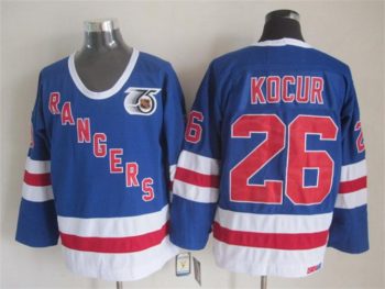 Vintage New York Rangers #26 KOCUR stitched Royal Blue-Red-White Hockey Jersey Throwback Edition