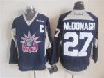 Vintage New York Rangers #27 McDONAGH Stitched Navy Blue-Grey-White Hockey Jersey Throwback Edition