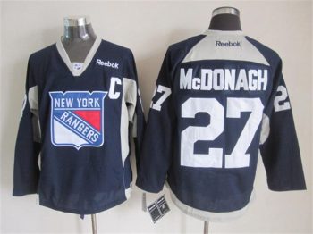 Vintage New York Rangers #27 McDONAGH Stitched Navy Blue-Grey-White Hockey Jersey Throwback Edition (2)