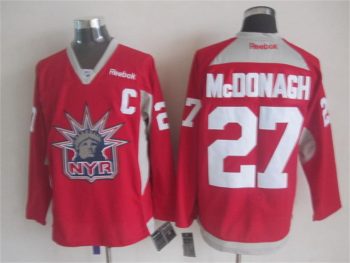 Vintage New York Rangers #27 McDONAGH Stitched Red-Grey-White Hockey Jersey Throwback Edition