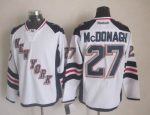 Vintage New York Rangers #27 McDONAGH Stitched White-Navy Blue-Red Hockey Jersey Throwback Edition