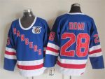 Vintage New York Rangers #28 DOMI Stitched Blue-Red-White Hockey Jersey Throwback Edition