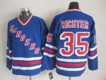Vintage New York Rangers #35 RICHTER Stitched Blue-Red-White Hockey Jersey Throwback Edition (2)