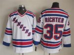 Vintage New York Rangers #35 RICHTER Stitched White-Blue-Red Hockey Jersey Throwback Edition