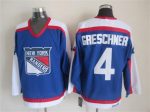 Vintage New York Rangers #4 GRESCHNER Stitched Blue-Red-White Hockey Jersey Throwback Edition