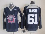 Vintage New York Rangers #61 NASH Stitched Navy Blue-Grey-White Hockey Jersey Throwback Edition