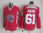 Vintage New York Rangers #61 NASH Stitched Red-Grey-White Hockey Jersey Throwback Edition