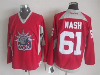 Vintage New York Rangers #61 NASH Stitched Red-Grey-White Hockey Jersey Throwback Edition