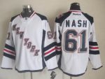Vintage New York Rangers #61 NASH Stitched White-Navy Blue-Red Hockey Jersey Throwback Edition