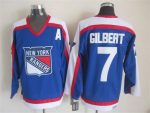 Vintage New York Rangers #7 GILBERT Stitched Blue-Red-White Hockey Jersey Throwback Edition