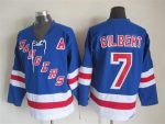 Vintage New York Rangers #7 GILBERT Stitched Blue-Red-White Hockey Jersey Throwback Edition (2)