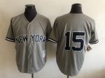 Vintage New York Yankees #15 Thurman Munson Stitched Gray Baseball Jersey Throwback Edition