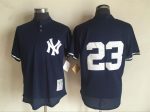 Vintage New York Yankees #23 Don Mattingly Stitched Navy Blue Mesh Baseball Jersey Throwback Edition