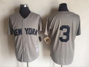 Vintage New York Yankees #3 Reggie Jackson Stitched Gray Baseball Jersey Throwback Edition