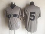 Vintage New York Yankees #5 Joe DiMaggio Stitched Gray Baseball Jersey Throwback Edition