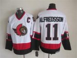 Vintage Ottawa Senators #11 ALFREDSSON stitched White-Red-Black Hockey Jersey Throwback Edition