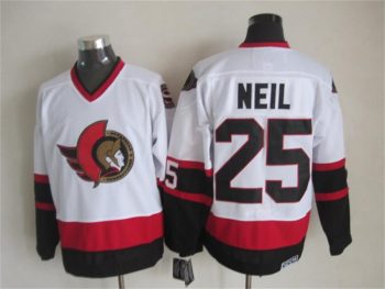 Vintage Ottawa Senators #25 NEIL stitched White-Red-Black Hockey Jersey Throwback Edition
